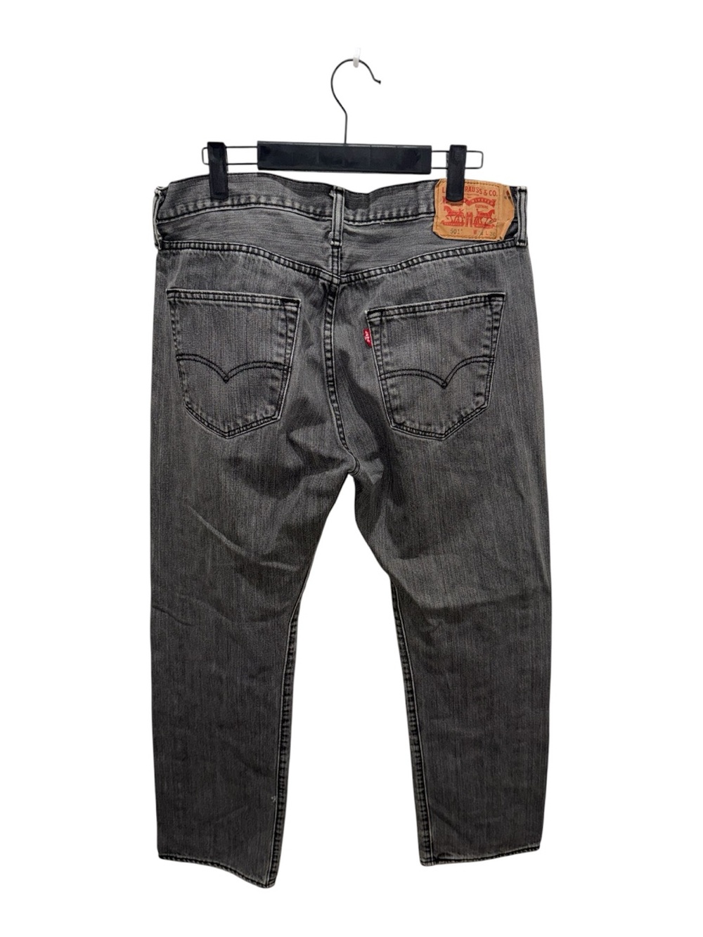 Levi’s 501 Gray High Rise Straight Leg Jeans Size 34 Button Fly Denim - Picture 4 of 5